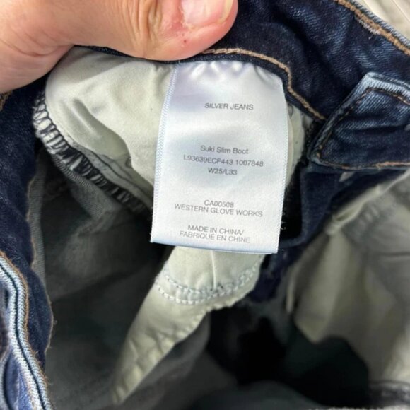 Cute Silver Jeans Size 25 33L Slim Bootcut - Picture 3 of 5